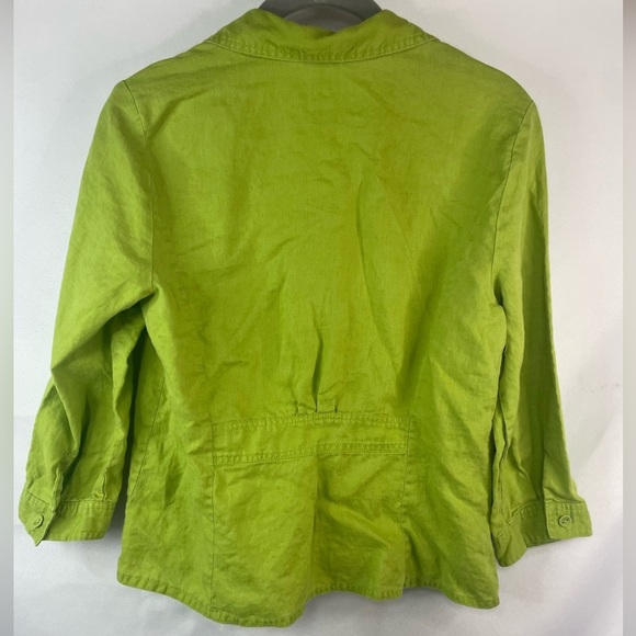 Richard Malcom line green 100% linen button down. - Picture 3 of 3